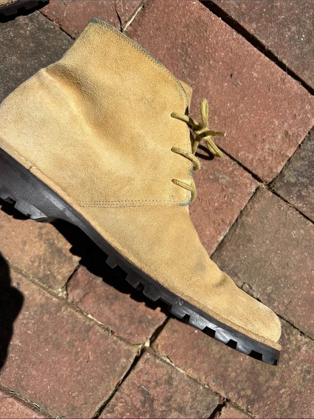 Men’s Ruff Hewn Tan Leather Suede Chukka Boots, Sz 9
